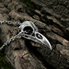 Small Raven Skull Necklace
